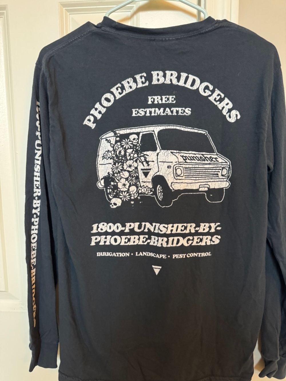 Phoebe Bridgers Punisher Comfort Colors Black Graphic Long Sleeve Tee